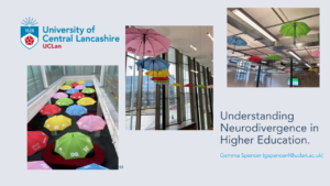 Cover presentation slide for Understanding Neurodivergence in Higher Education.