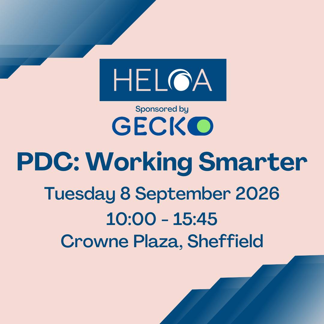⭐Join us for the next HELOA Professional Development Conference, sponsored by Gecko!⭐

📅Tuesday 8 September 2026
🕘10:00 - 15:45
💻Crowne Plaza Royal Victoria Hotel, Sheffield

This in-person conference will focus on using data and evaluation tools and AI in our day to day roles, exploring ways to streamline working using a variety of different approaches to planning, evaluation and data analysis.

Key sessions include:
🔹Beyond the Prompt: The New Fundamentals of Working with AI - by our conference sponsors Gecko
🔹Putting Strategy into Practice: Formulating, Monitoring and Evaluating Effective Operational Plans
🔹From Gut Feeling to Great Decisions: Making Data Work for Student Recruitment

💬Plus, opportunities to network with colleagues from across the sector, share ideas and expand your professional network. 

View the programme and book your place on the conference 👇

🔗More information and the booking form can be found via the PDC link in our Bio