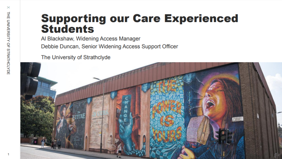 care experienced student support presentation slides