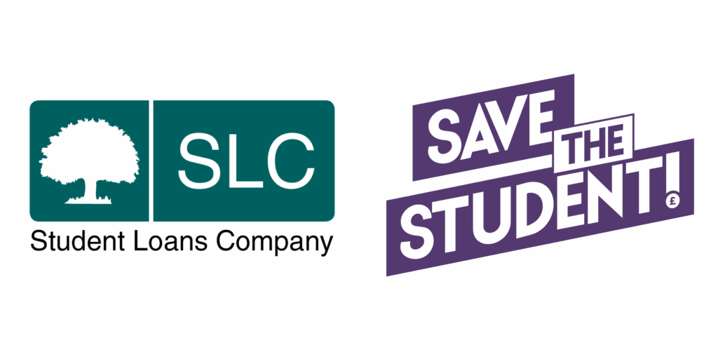 Logos of student loans company and save the student